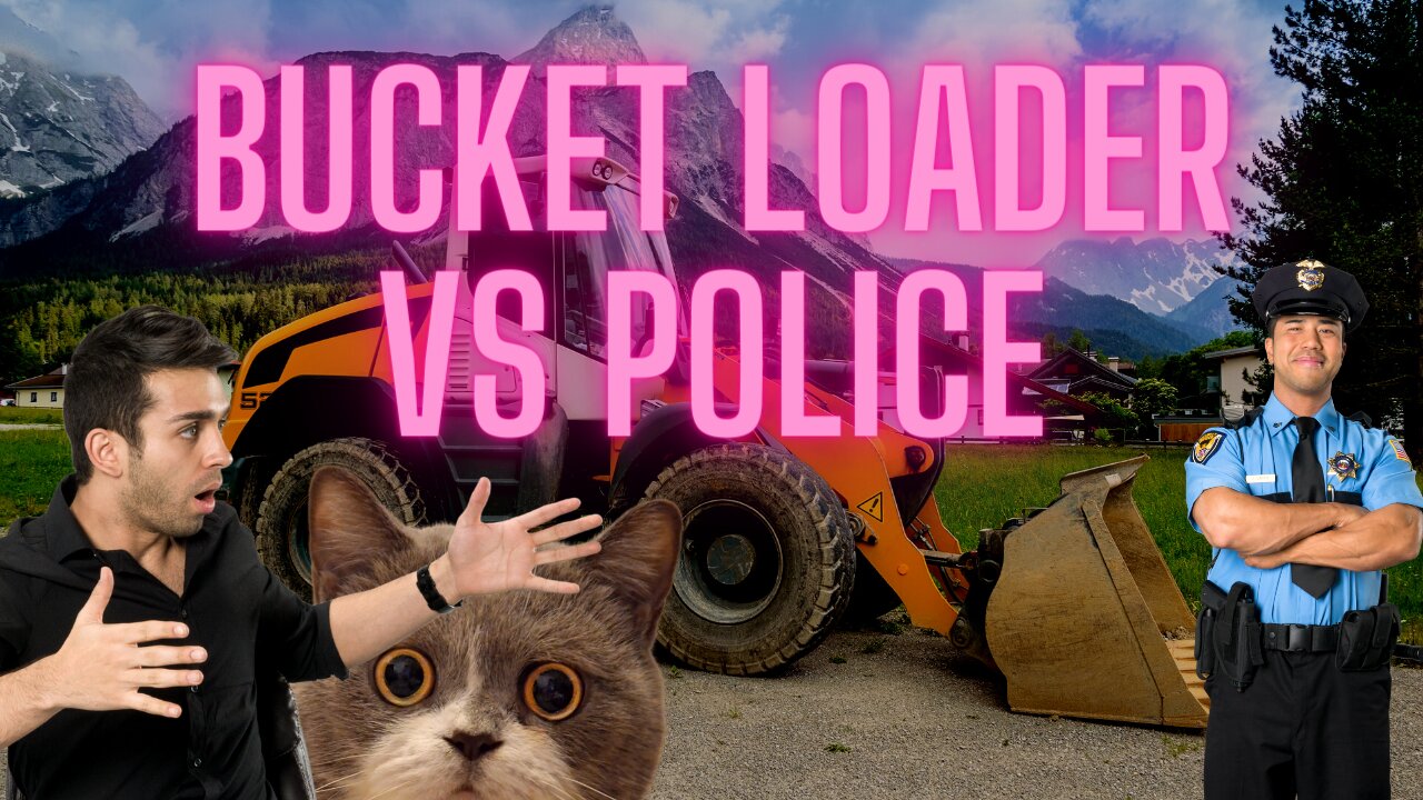 Bucket Loader VS Cops in Ukraine Protest