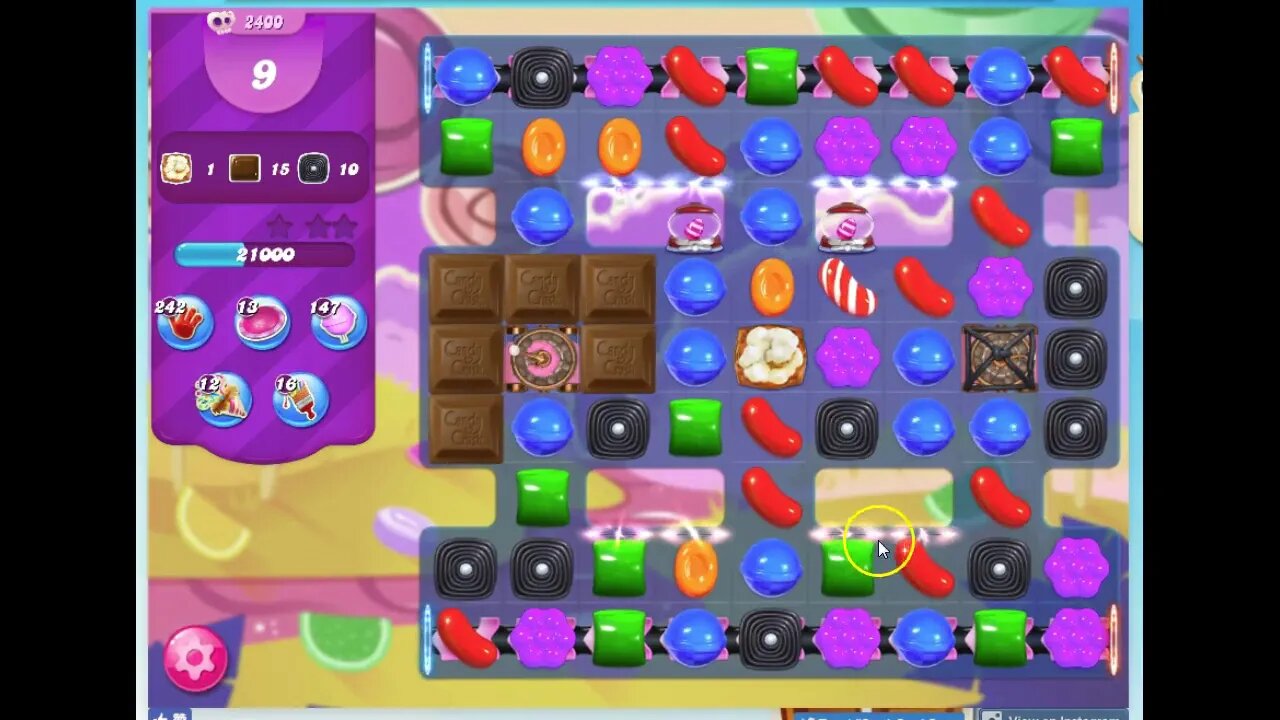 Candy Crush Level 2400 Audio Talkthrough, 2 Stars 0 Boosters