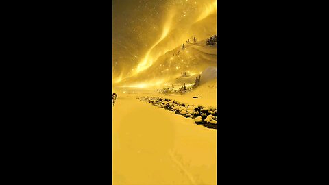 Golden sky on ice