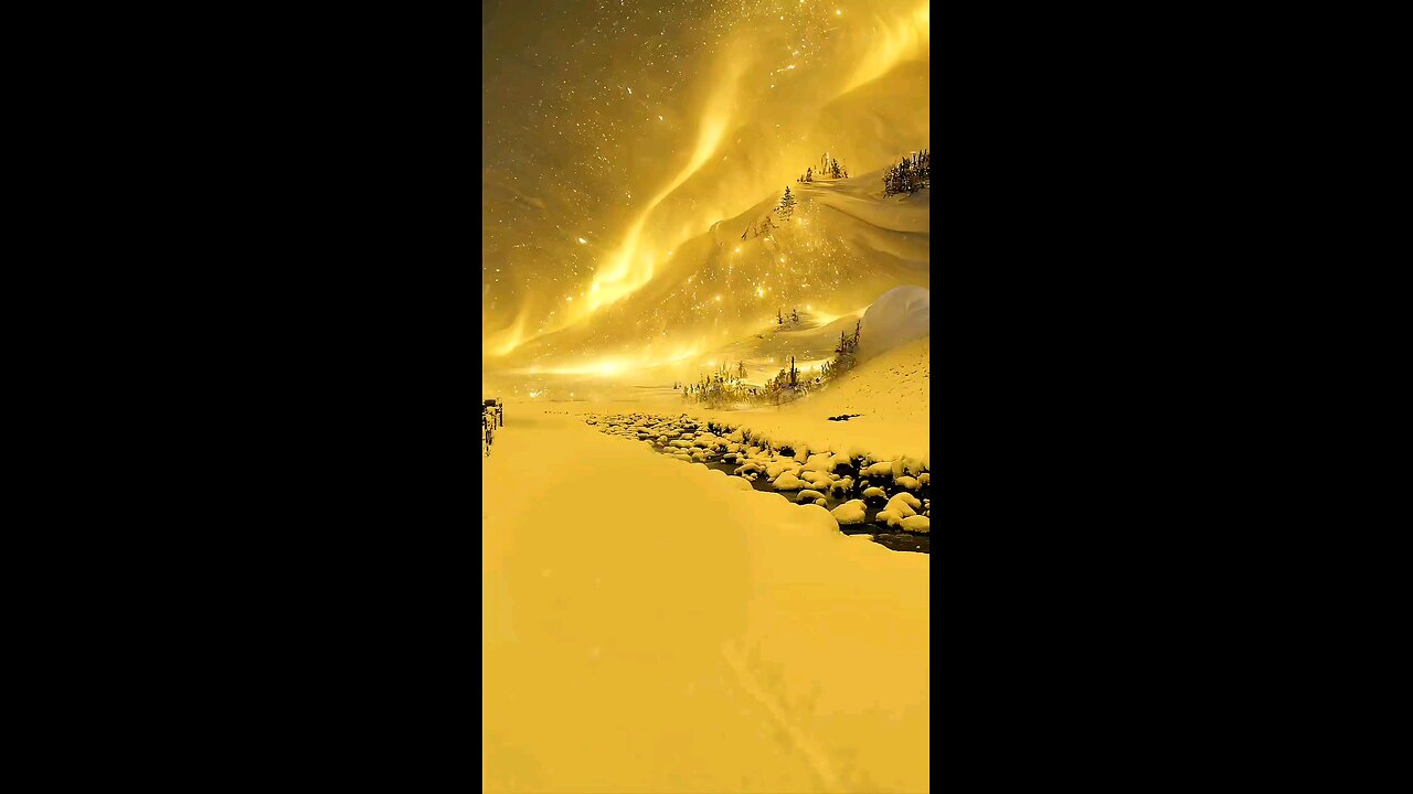 Golden sky on ice