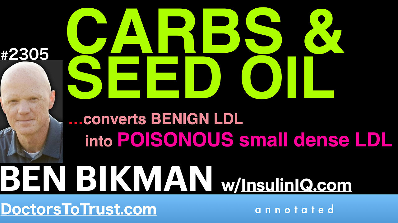 BEN BIKMAN | CARBS & SEED OIL …converts BENIGN LDL into POISONOUS small dense LDL