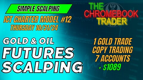 Easy Scalping - ICT Charter Model #12 - Gold Futures | +$1089 | 10312024