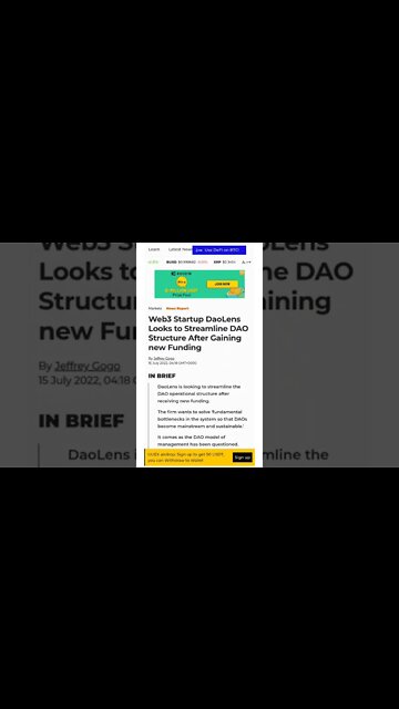 Web3 Startup DaoLens Looks to Streamline DAO Structure #cryptomash #cryptomashnews #cryptonews