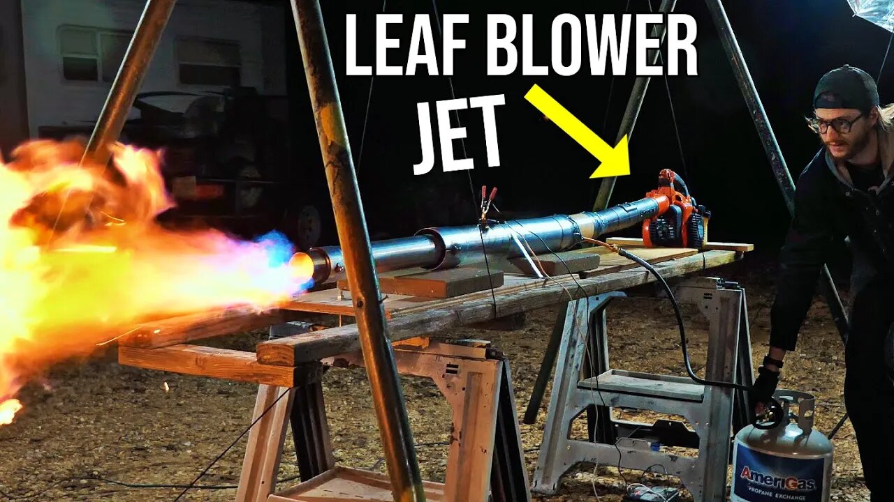 Homemade JET ENGINE out of a Leaf Blower - How simple can a jet engine be??