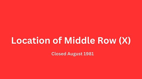 Location of Middle Row (X) bus garage closed August 1981.
