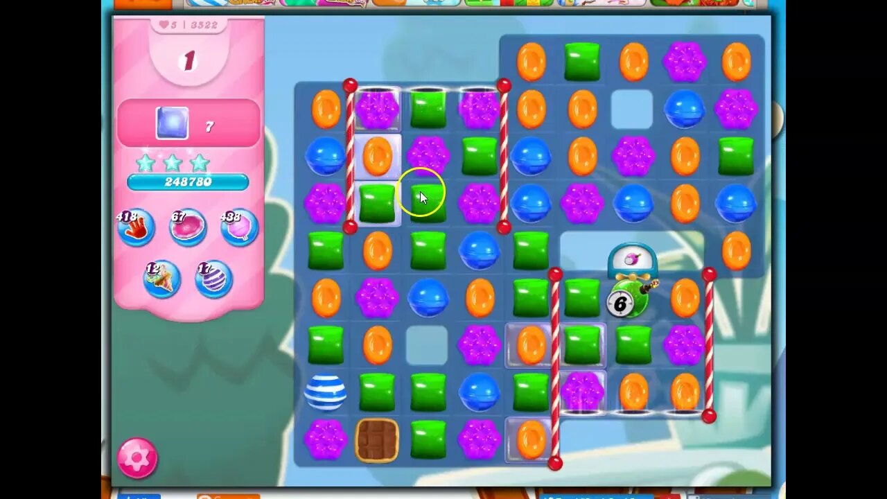 Candy Crush Level 3522 Talkthrough, 24 Moves 0 Booster