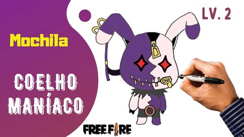 Como desenhar a Mochila COELHO MANÍACO do Free Fire | LV. 2