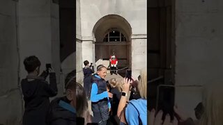 Kings guard stamp foot and shouts get back #horseguardsparade