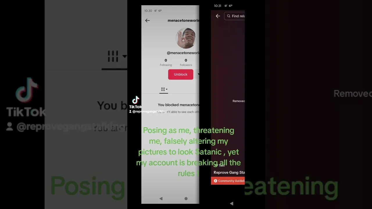 #gangstalking threats, false reports & harassment on new TikTok account. How did they find it?