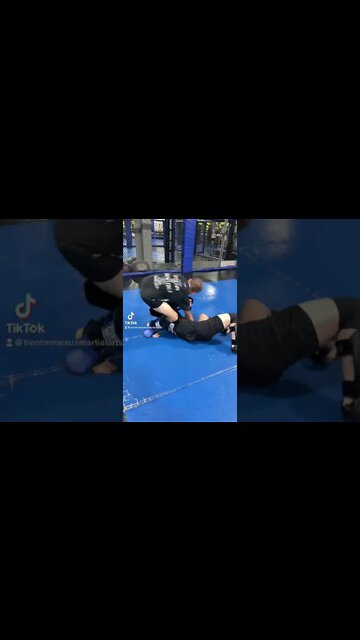 Hard ride to double leg w/ an arm bar finish