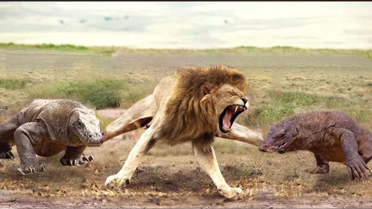 Aghast! The Brutal Moment When the Fierce Lion Couldn't Avoid The Giant Lizard Bites| Wildlife 2023