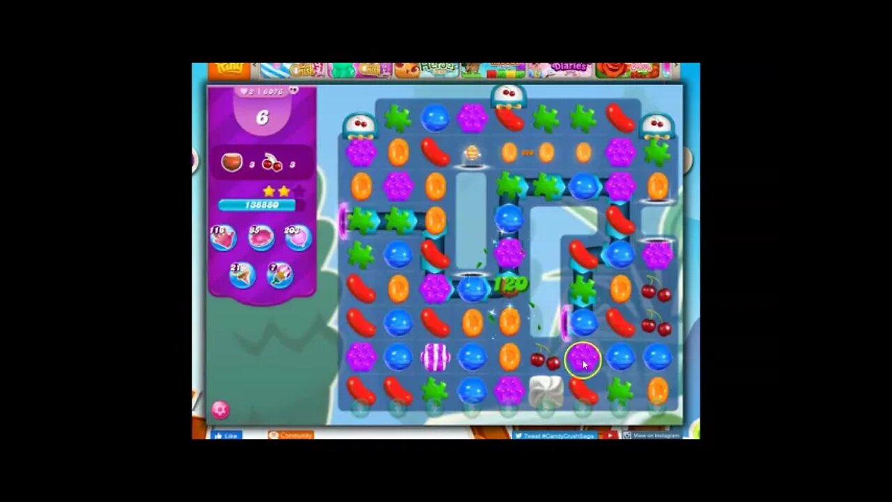 Candy Crush Level 6076 Talkthrough, 30 Moves 0 Boosters