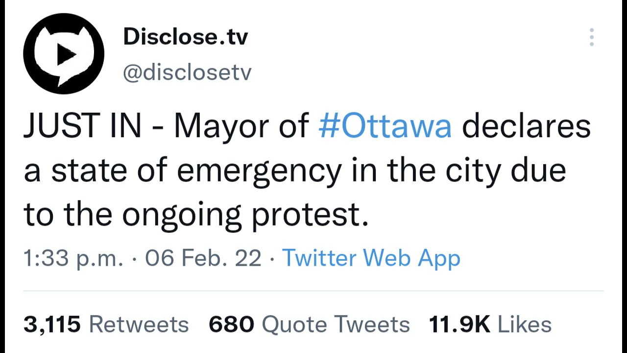 Ottawa declared a "state of emergency"