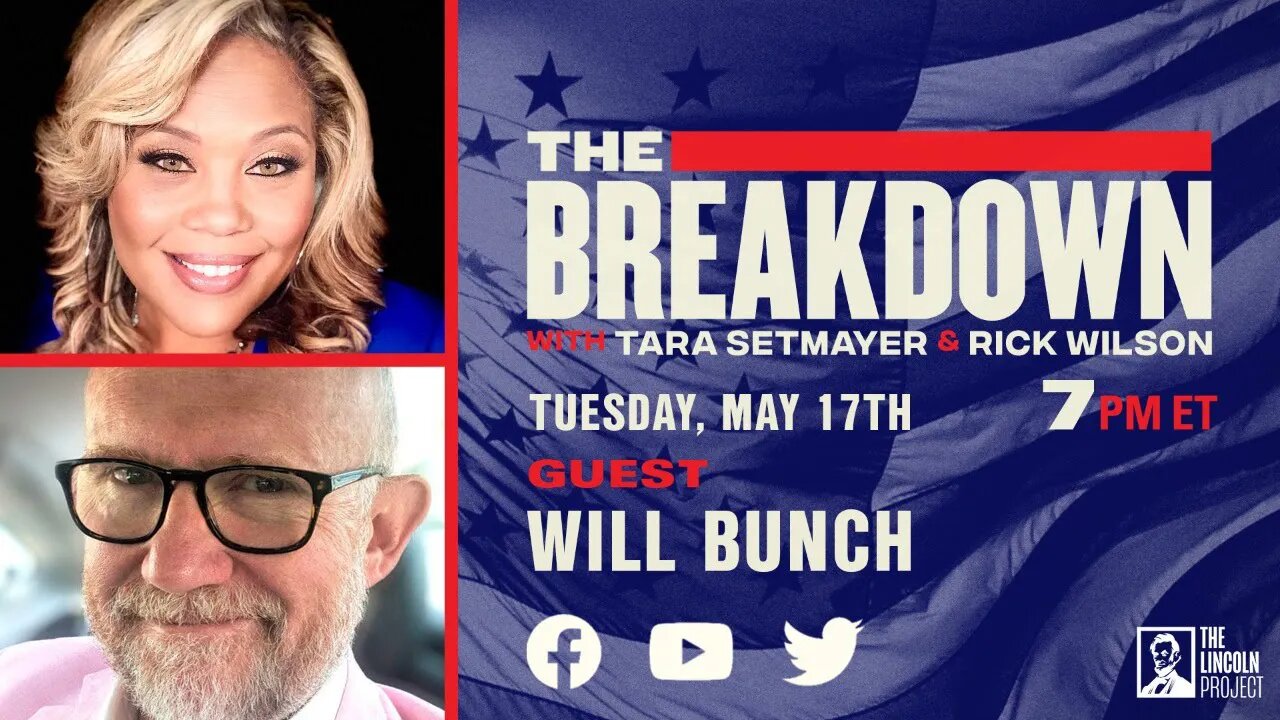 TUNE IN: TONIGHT at 7 PM ET: National columnist Will Bunch joins The Breakdown.