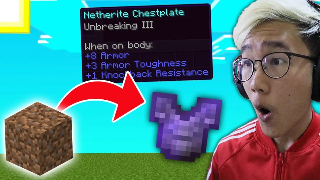 Minecraft, But Dirt Drops OP Items