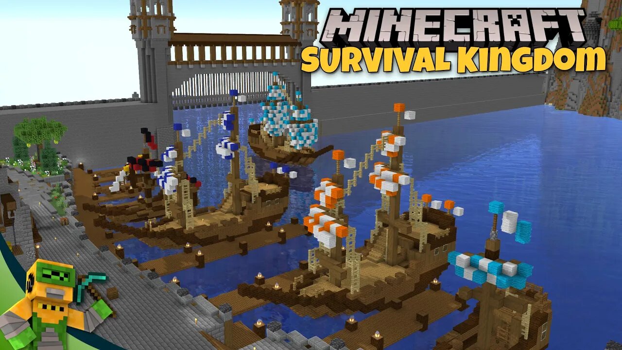 ⛵ Ships For The Kingdom Port 🚣 | Minecraft Survival Kingdom Episode #15