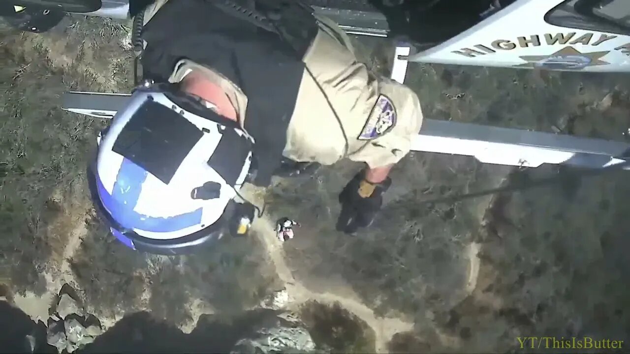 CHP helicopter hoists a stranded hiker near Castle Rock