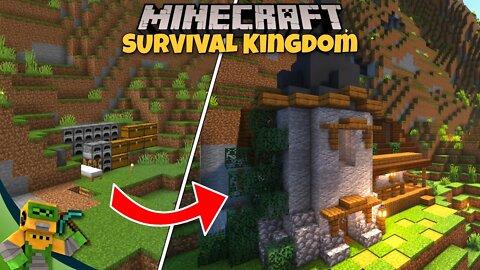 💩Transform An UGLY Starter Base Into A Starter House🏡 | Minecraft Survival Kingdom Episode #2