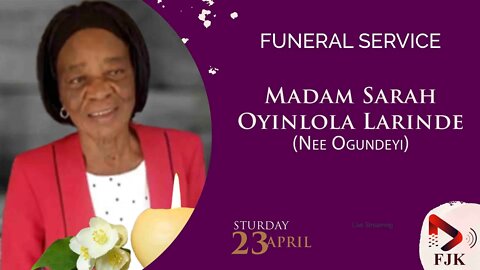 Transition of the body of Late Mrs. Sarah Oyinlola Abike Larinde from her residence to the church