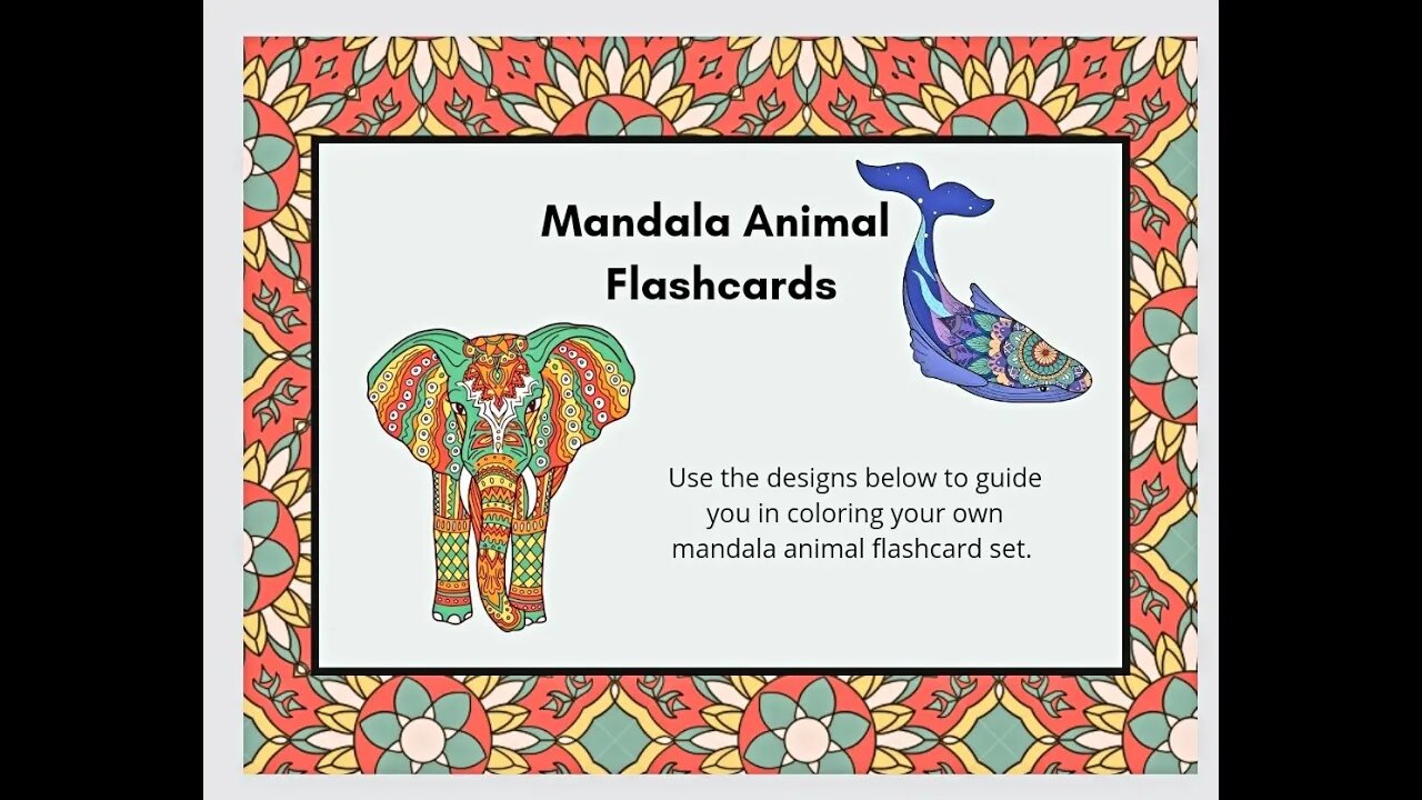 Mandala Coloring Animal Flashards #coloringbooks #coloring #mandalacoloring