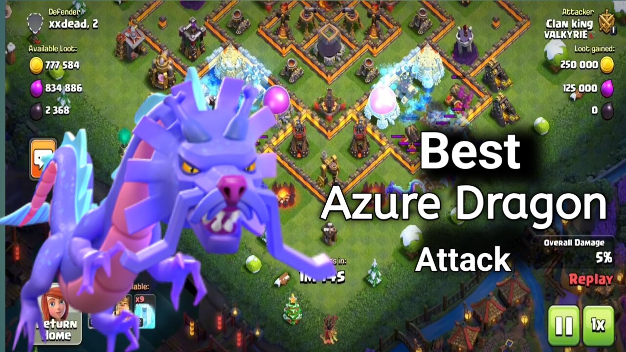 Best Azure Dragon Attack || coc || clash of clan || gameplay || Dady Gaming