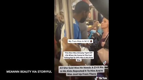 Man Hits Woman While Subway Passengers Just Watch (K-von is shocked)