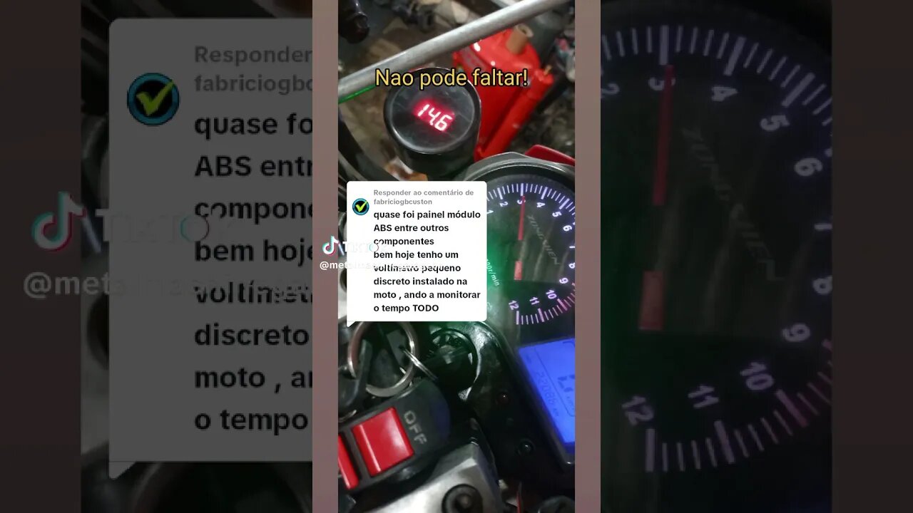 Voltímetro na moto 02 - Perguntas Feitas na Rede Vizinha (Aquela que as "muié dança") #shorts