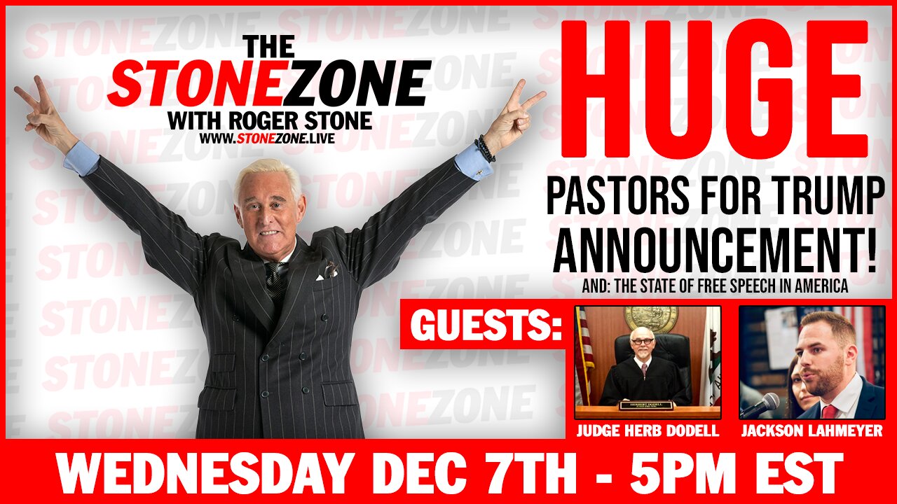 HUGE Pastors for Trump Announcement, Free Speech in America - The StoneZONE with Roger Stone