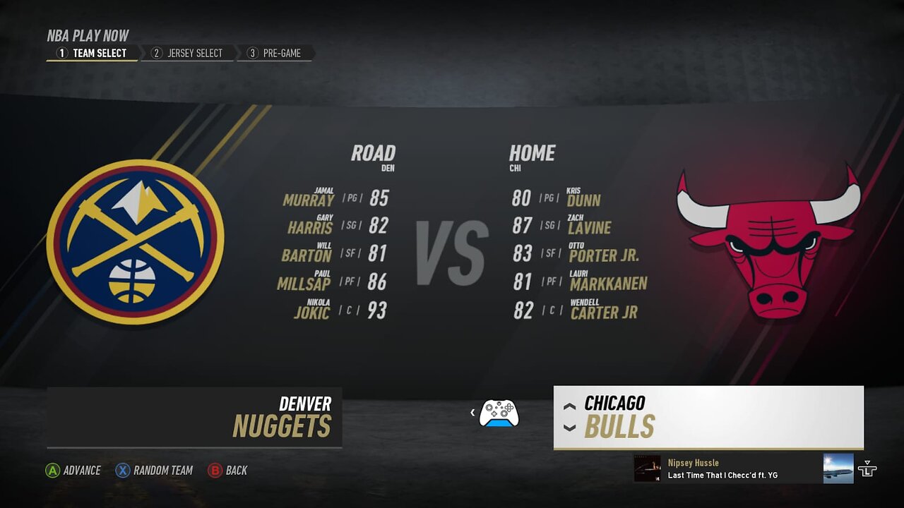 🏀NBA Live Season - Week 3 - Denver Nuggets (Road) VS (Home) Chicago Bulls