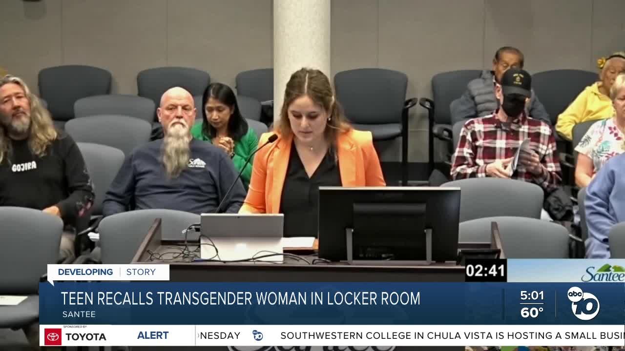 Teen recalls transgender woman in locker room