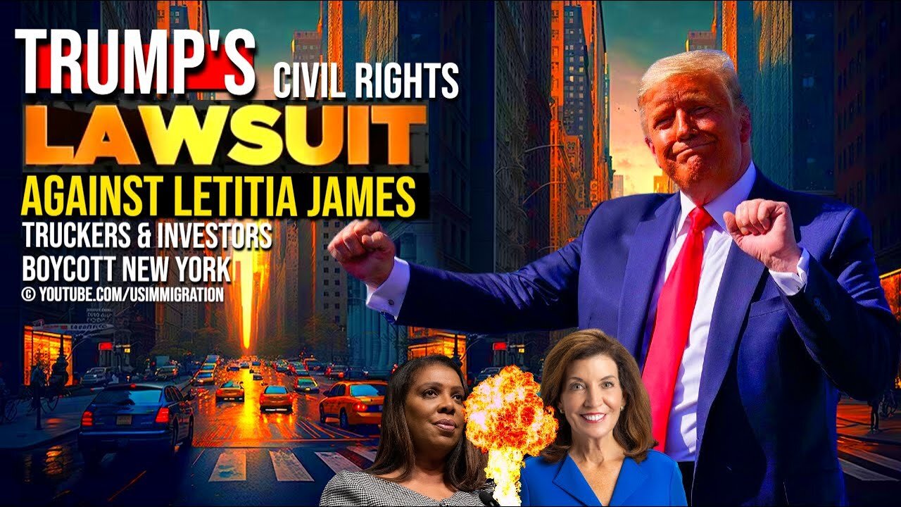 NYC Protest Begins🔥Truckers Block New York! TRUMP CIVIL RIGHTS Lawsuit on NY AG Letitia James🚨