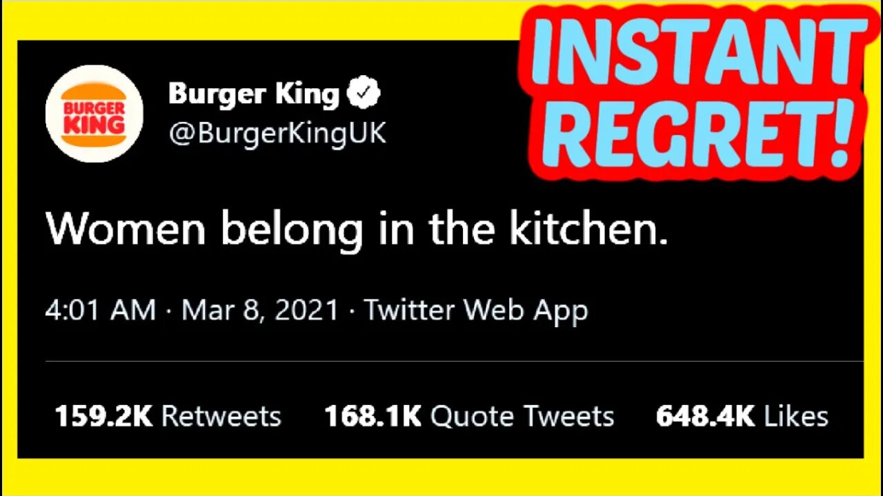 Burger King Faces HUGE BACKLASH After Woke “Women Belong In The Kitchen” Tweet!