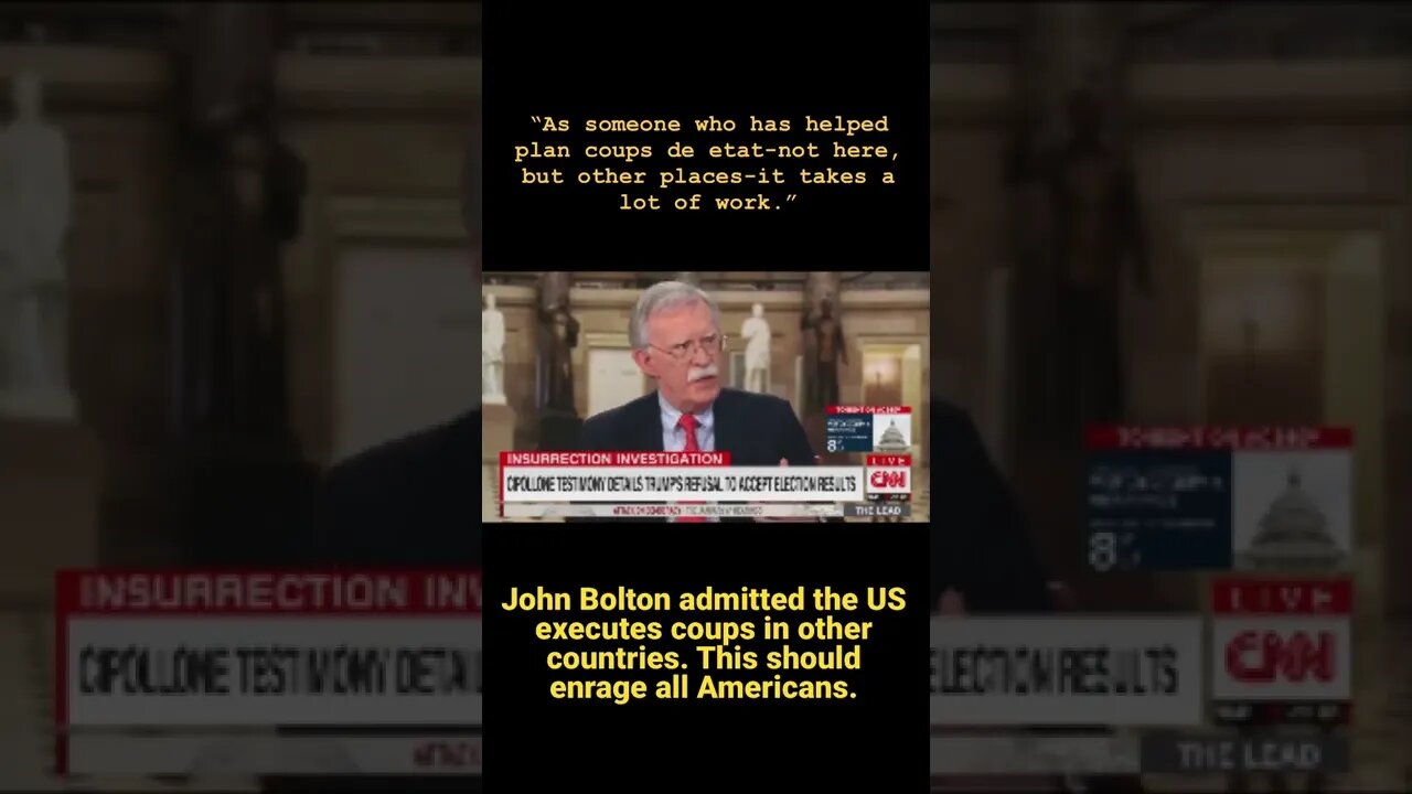 John Bolton admitting the US executes coup d’état￼’s in other countries #jan6th #coupdetat #cnn