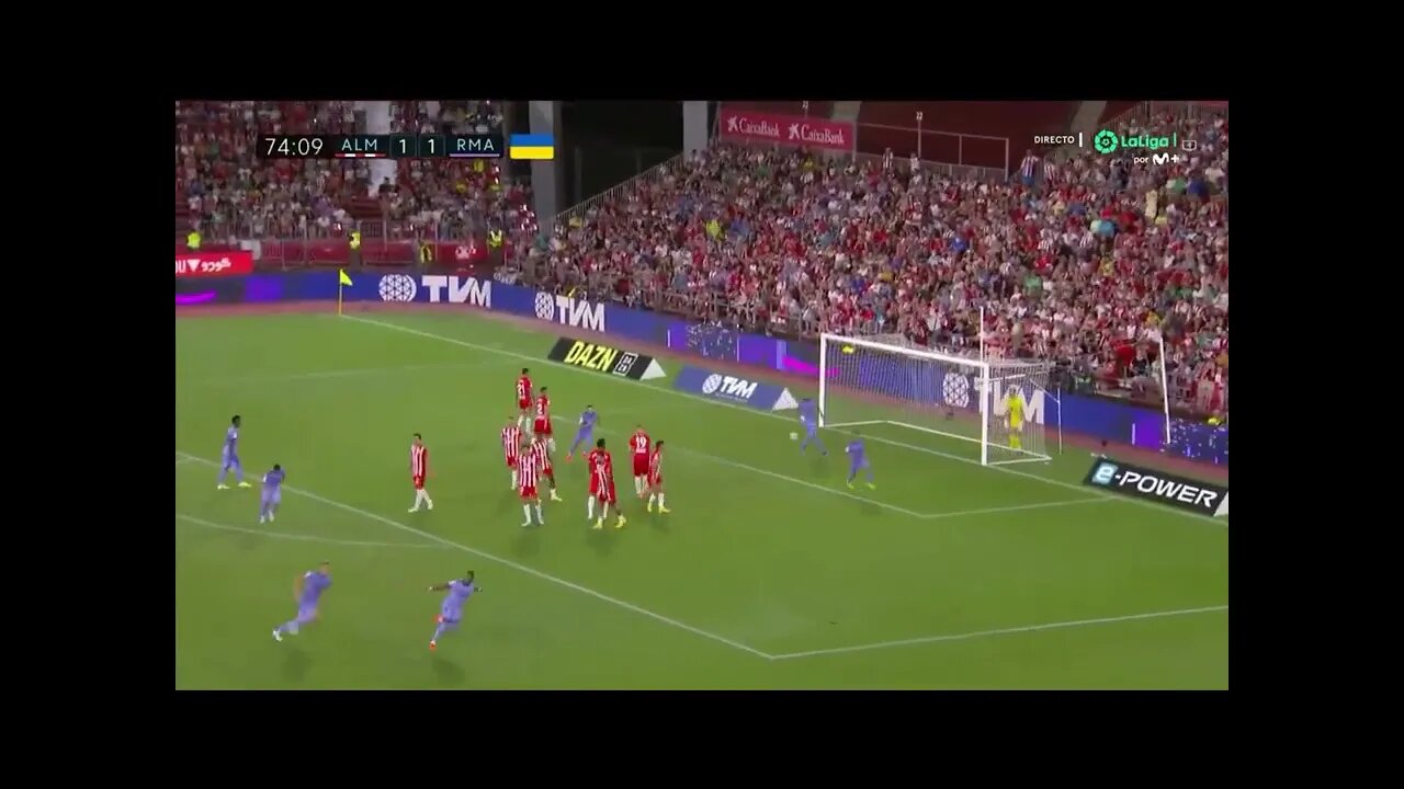 David Alaba Free Kick Goal vs Almería Today (2-1)