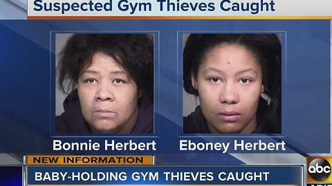 Alleged baby holding gym thieves arrested in Phoenix