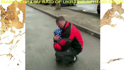 Ukrainian child frightened by air raid siren