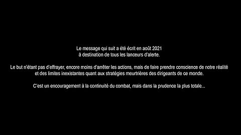 Message à destination des LANCEURS D'ALERTE