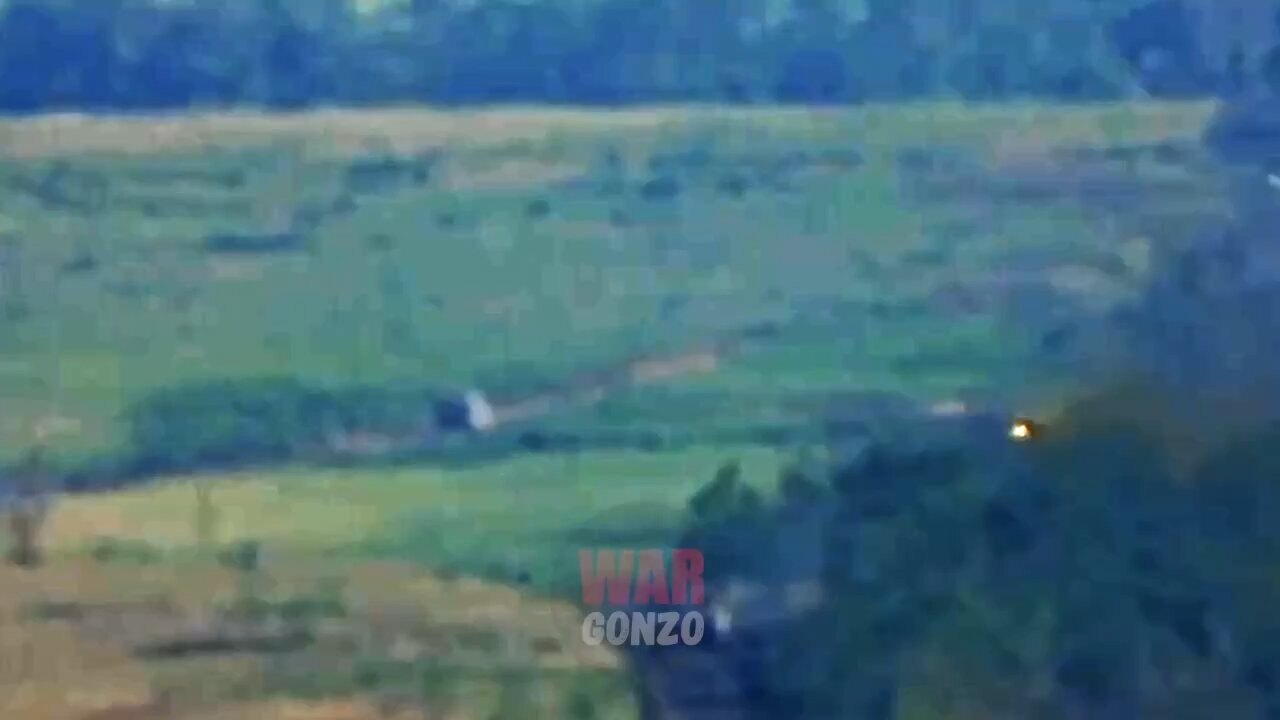 Russian anti tank guided missile (ATGM) direct hit on Ukrainian BMP