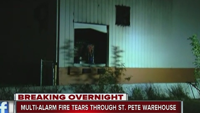 Multi-alarm fire tears through St. Pete warehouse