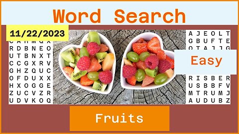 Word Search Easy - Fruits - 11/22/2023