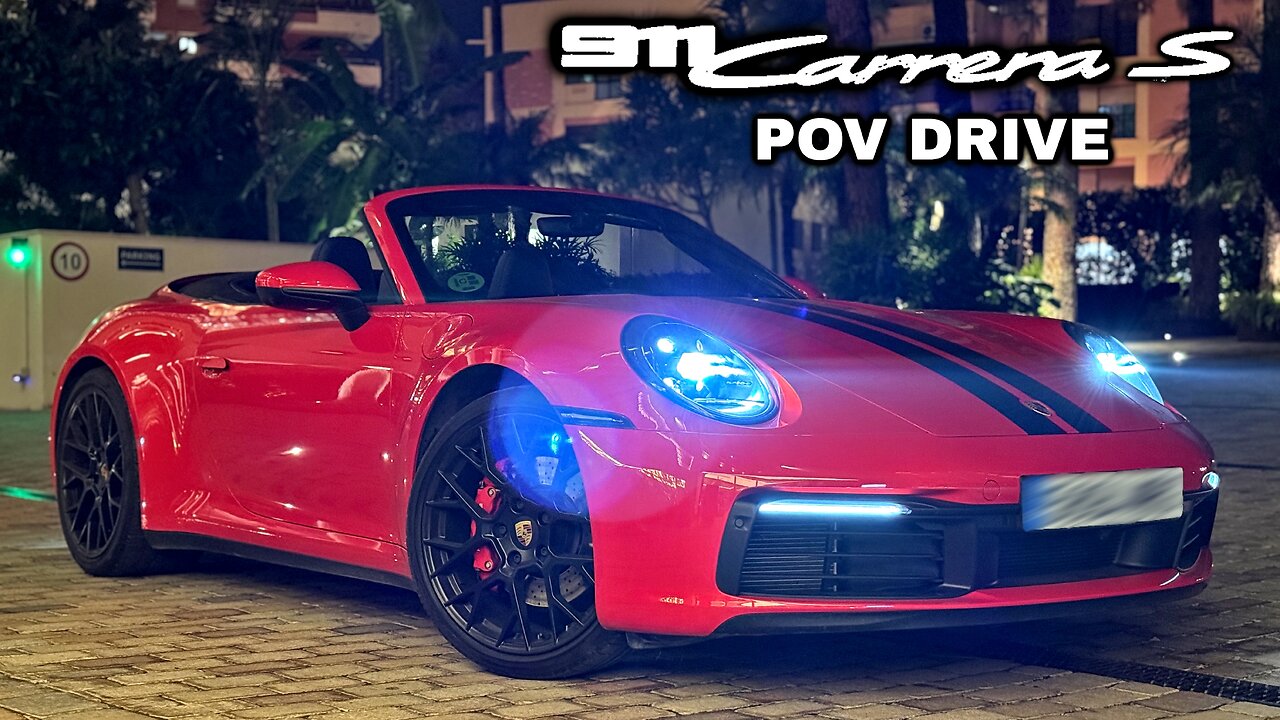 Porsche 911 992 Carrera S (Cabriolet) - Spirited POV Night Drive in Marbella