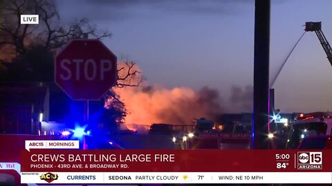 Large fire burns at scrap yard in Laveen