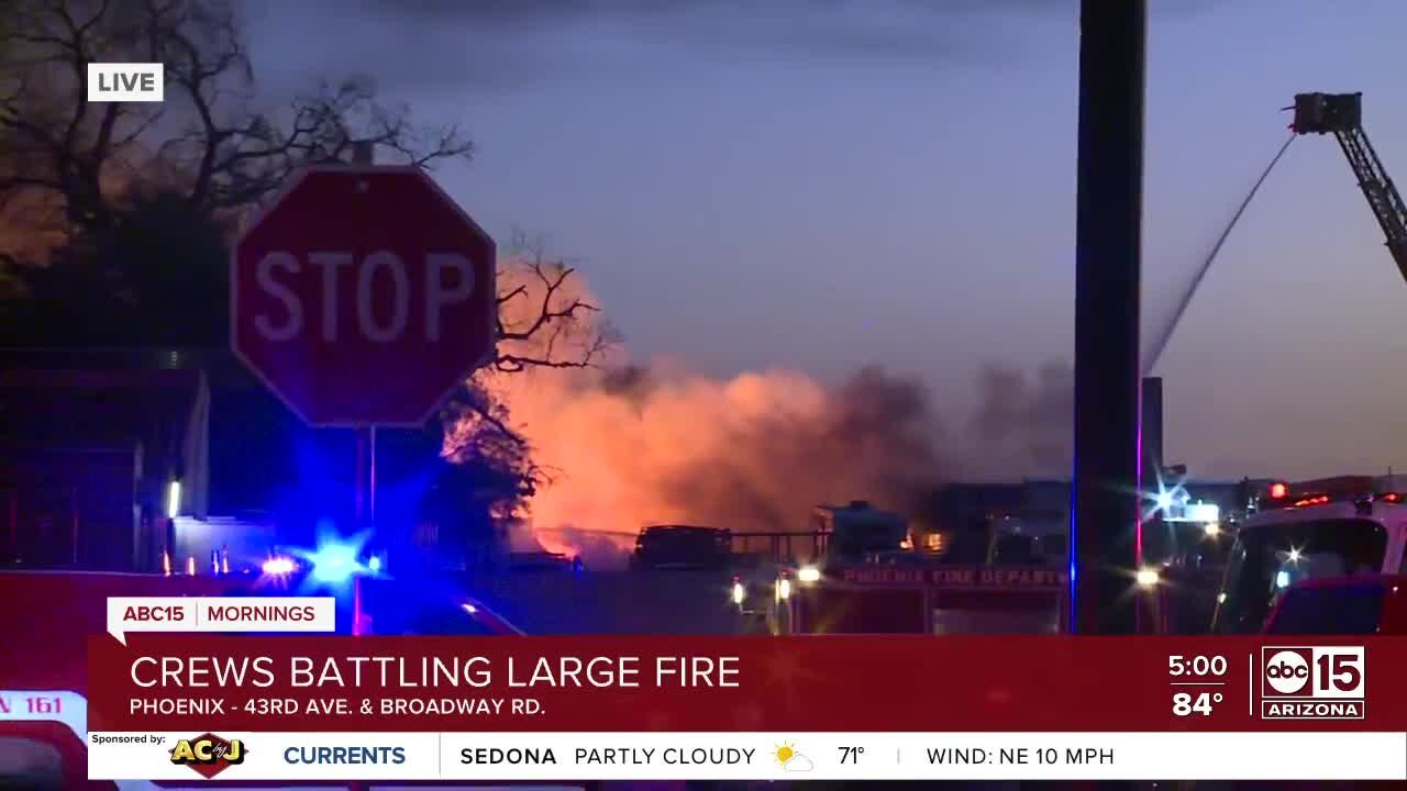 Large fire burns at scrap yard in Laveen