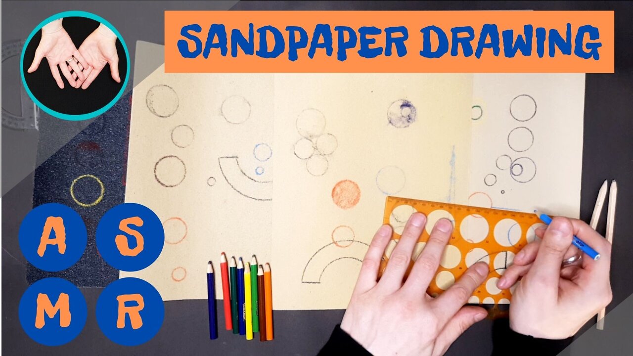 ASMR - Sandpaper Scratching, Scribbles, Slicing and Scissors (No talking).