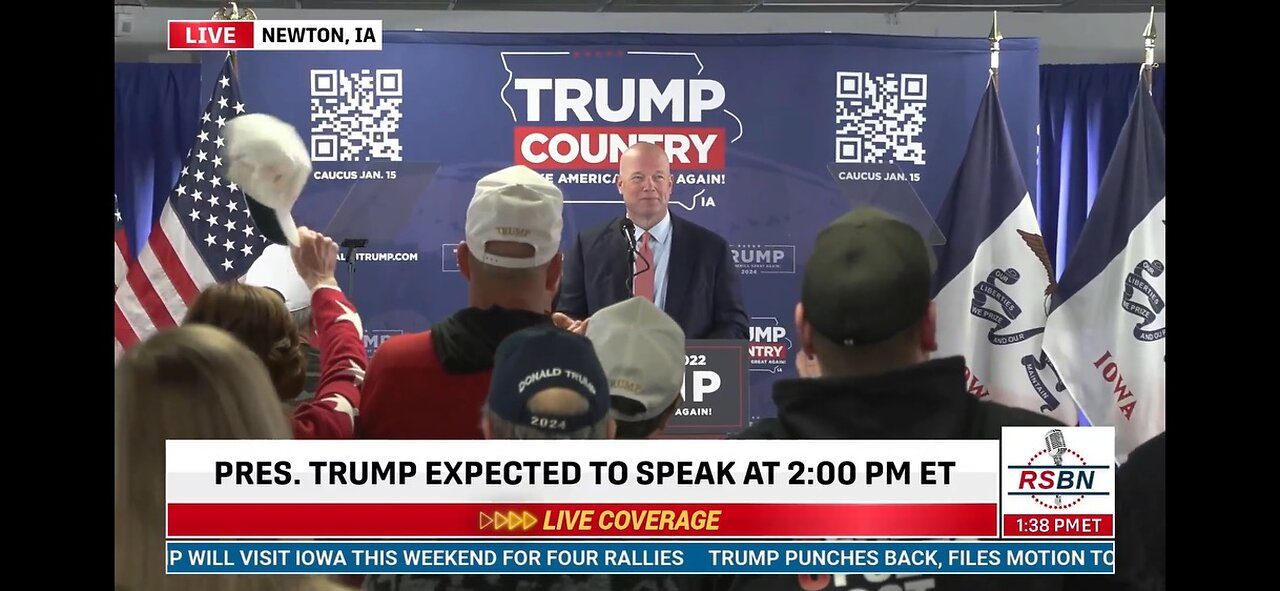 Matt Whitaker speaks in Newton, Iowa 01.06.2024