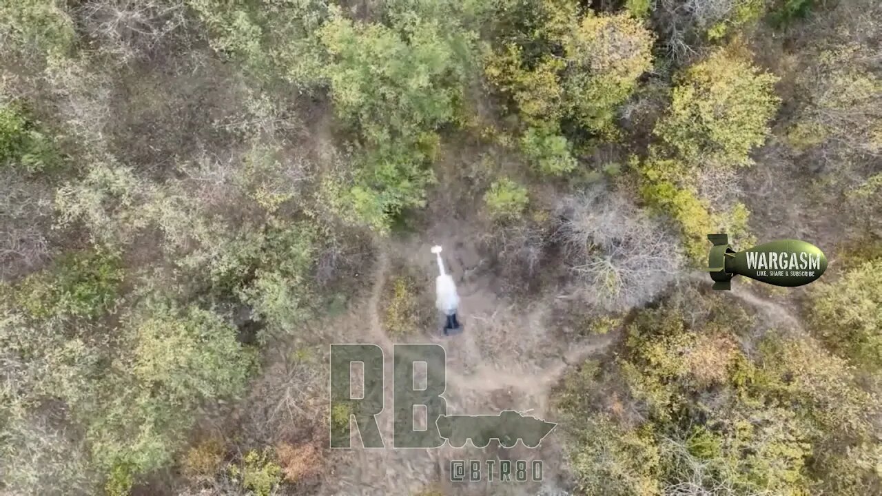 Russian drone drops grenade on mortar position