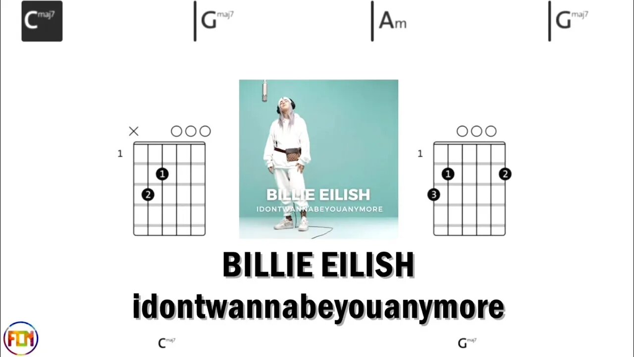 BILLIE EILISH idontwannabeyouanymore - Guitar Chords & Lyrics HD