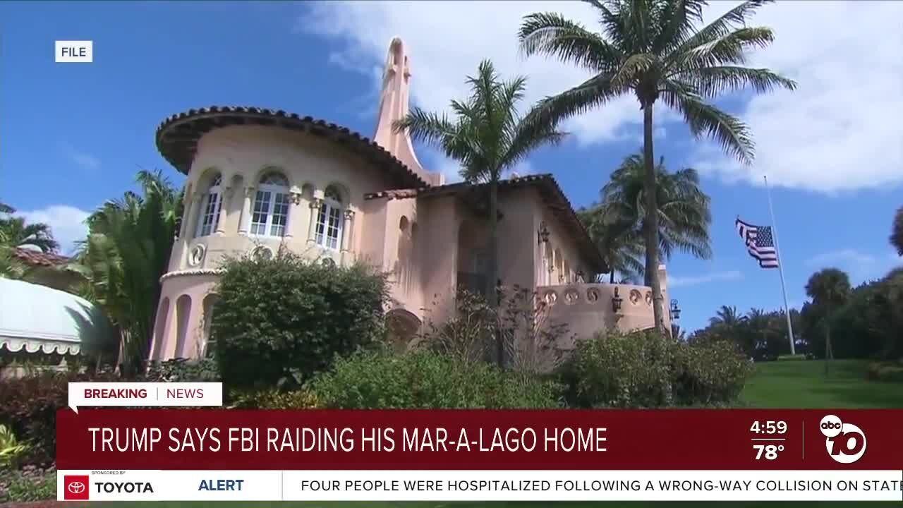 Trump says FBI raided his Mar-A-Logo home