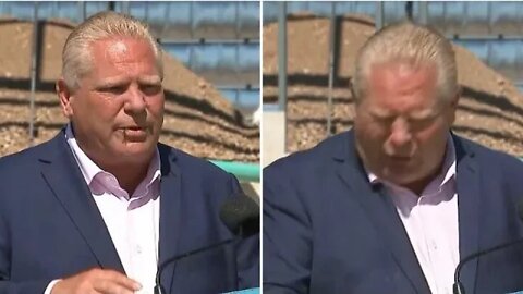 WATCH: Doug Ford Swallows Bee Live at Press Conference!