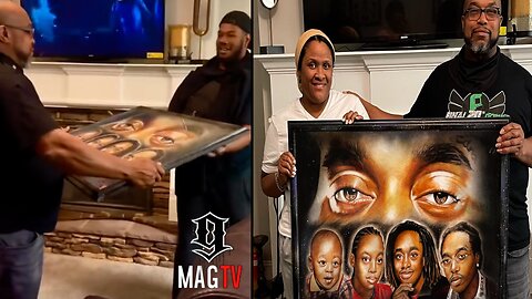 Takeoff's Father Gets Emotional After Artist "Ron Da Don" Gifts Portrait!